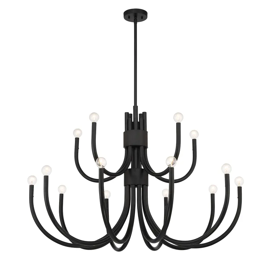 Sorrento 15-Light Chandelier in Matte Black - Image 3