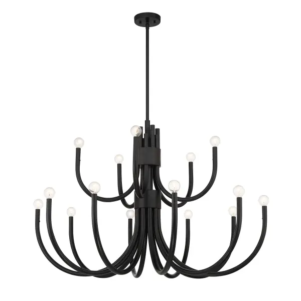 Sorrento 15-Light Chandelier in Matte Black - Image 5
