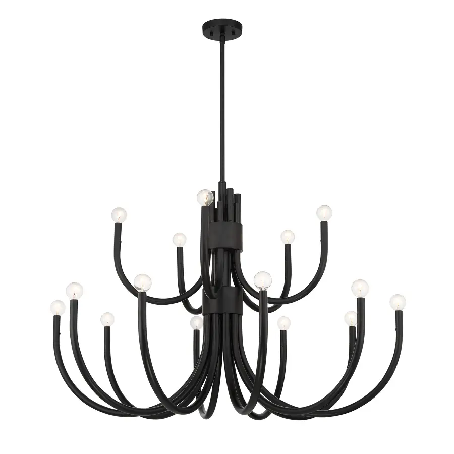 Sorrento 15-Light Chandelier in Matte Black - Image 5