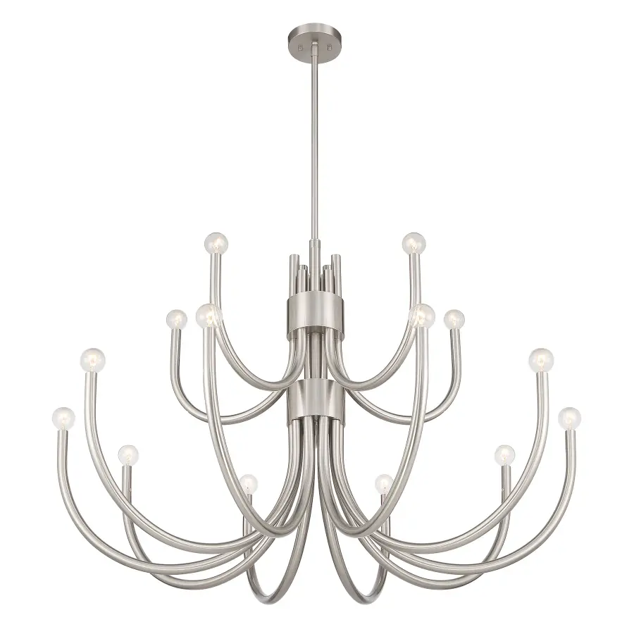 Sorrento 15-Light Chandelier in Satin Nickel - Image 3