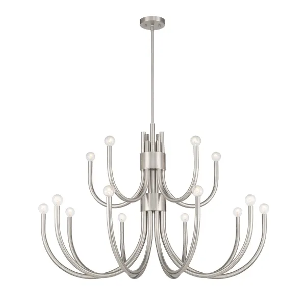 Sorrento 15-Light Chandelier in Satin Nickel - Image 4