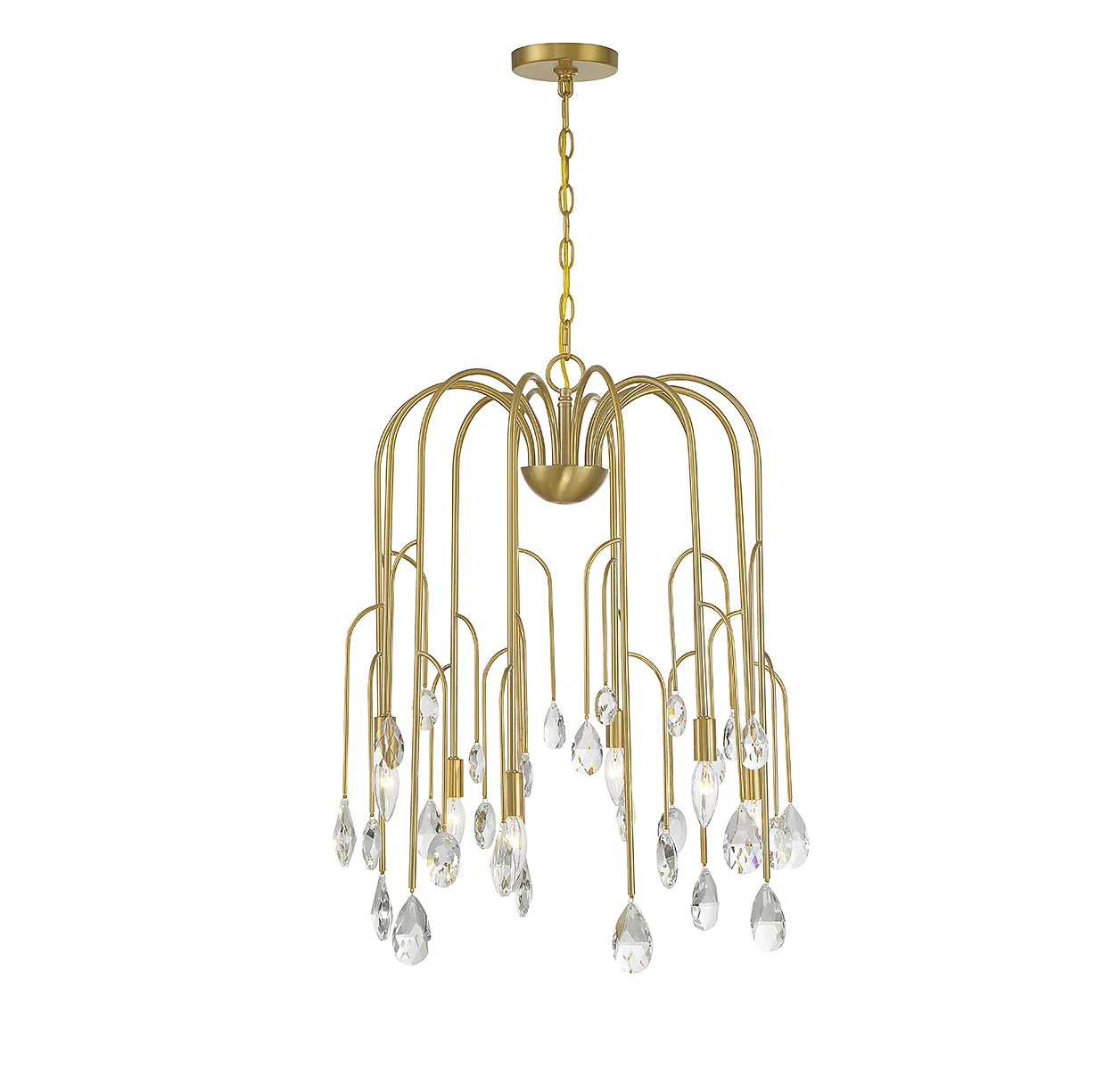 Anholt Six Light Chandelier in Noble Brass
