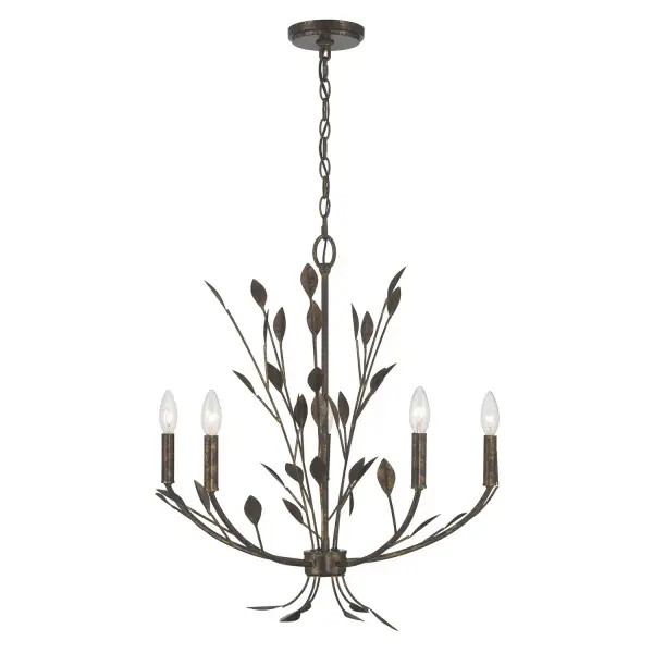 Laska Five Light Chandelier in Enchanted Bronze - Image 1