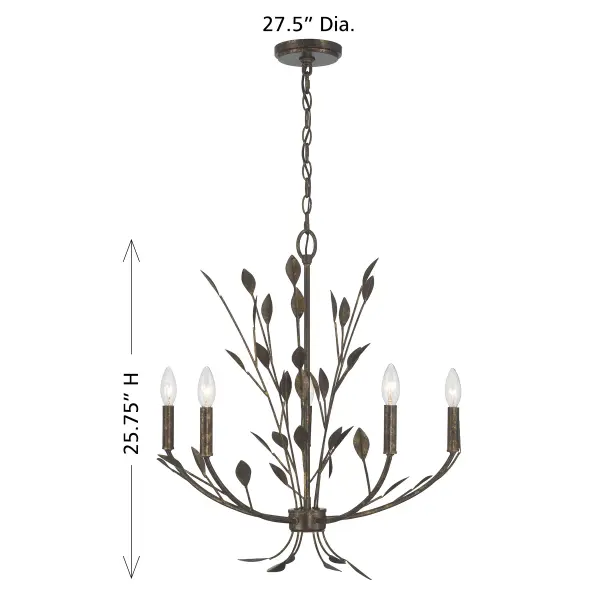 Laska 5-Light Chandelier in Enchanted Bronze by Breegan Jane - Image 8