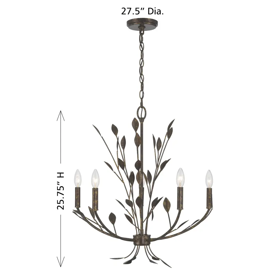 Laska 5-Light Chandelier in Enchanted Bronze by Breegan Jane - Image 8