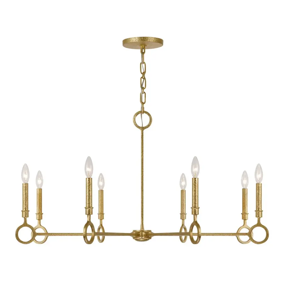 Noah Eight Light Chandelier in Gold Armory - Image 1
