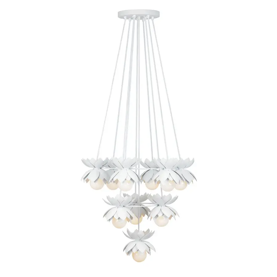 Pacha 10-Light Chandelier in White Cashmere - Image 1