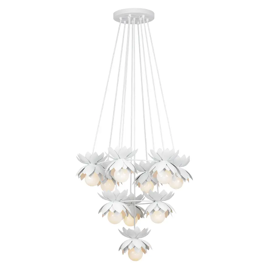 Pacha 10-Light Chandelier in White Cashmere by Breegan Jane - Image 3