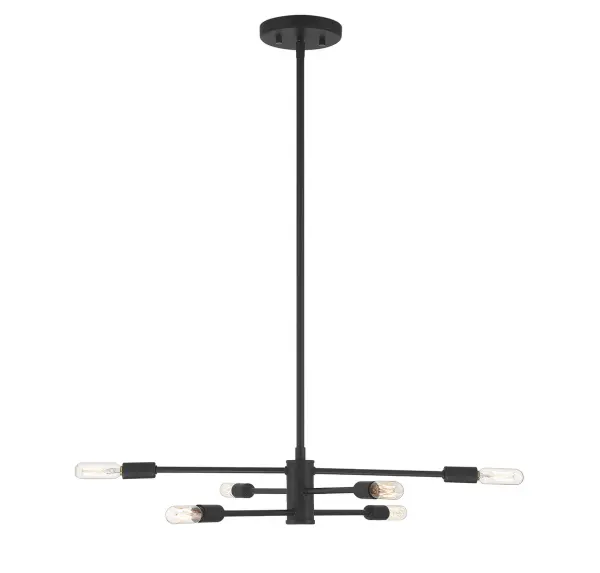 Lyrique 6-Light Chandelier in Matte Black - Image 1