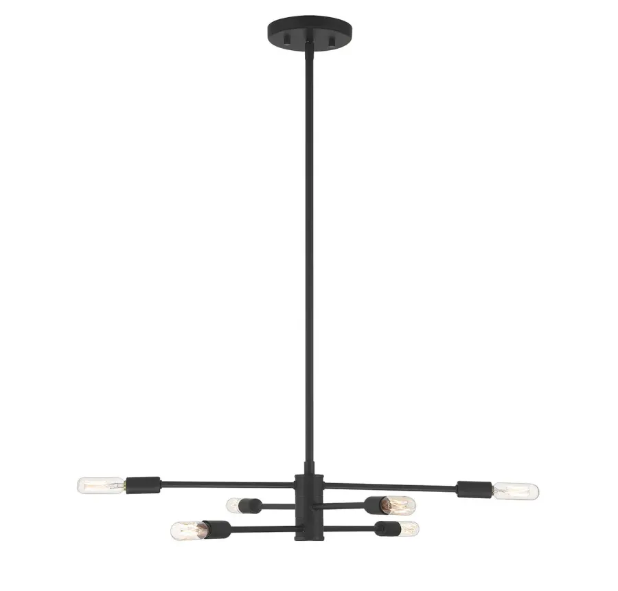 Lyrique 6-Light Chandelier in Matte Black - Image 1