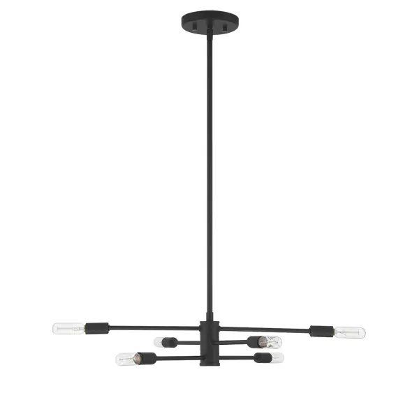 Lyrique 6-Light Chandelier in Matte Black - Image 2