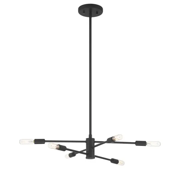 Lyrique 6-Light Chandelier in Matte Black - Image 3