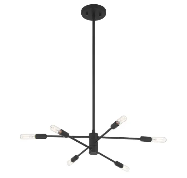 Lyrique 6-Light Chandelier in Matte Black - Image 4
