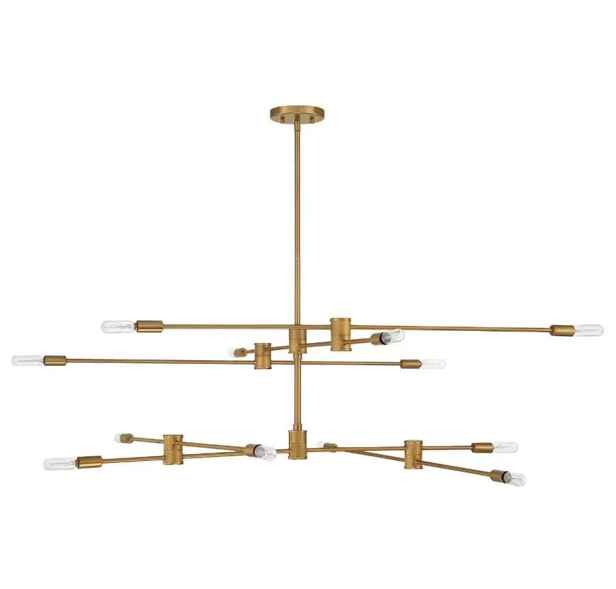 Lyrique 12-Light Chandelier in Warm Brass - Image 1