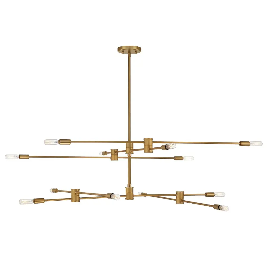 Lyrique 12-Light Chandelier in Warm Brass - Image 2