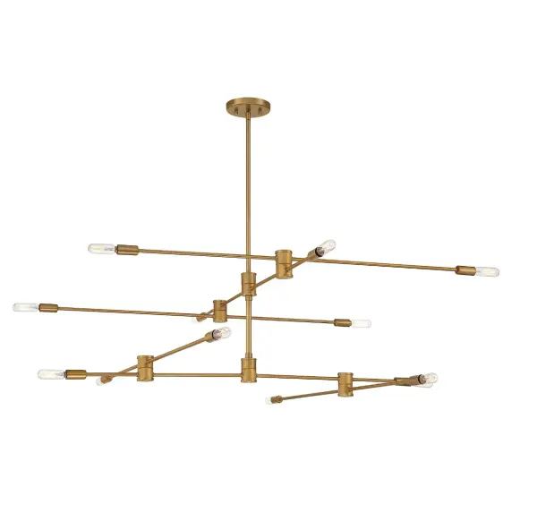 Lyrique 12-Light Chandelier in Warm Brass - Image 3