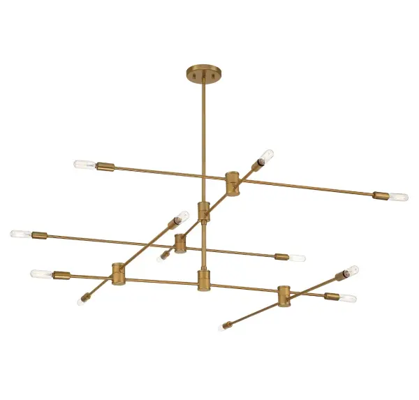 Lyrique 12-Light Chandelier in Warm Brass - Image 4
