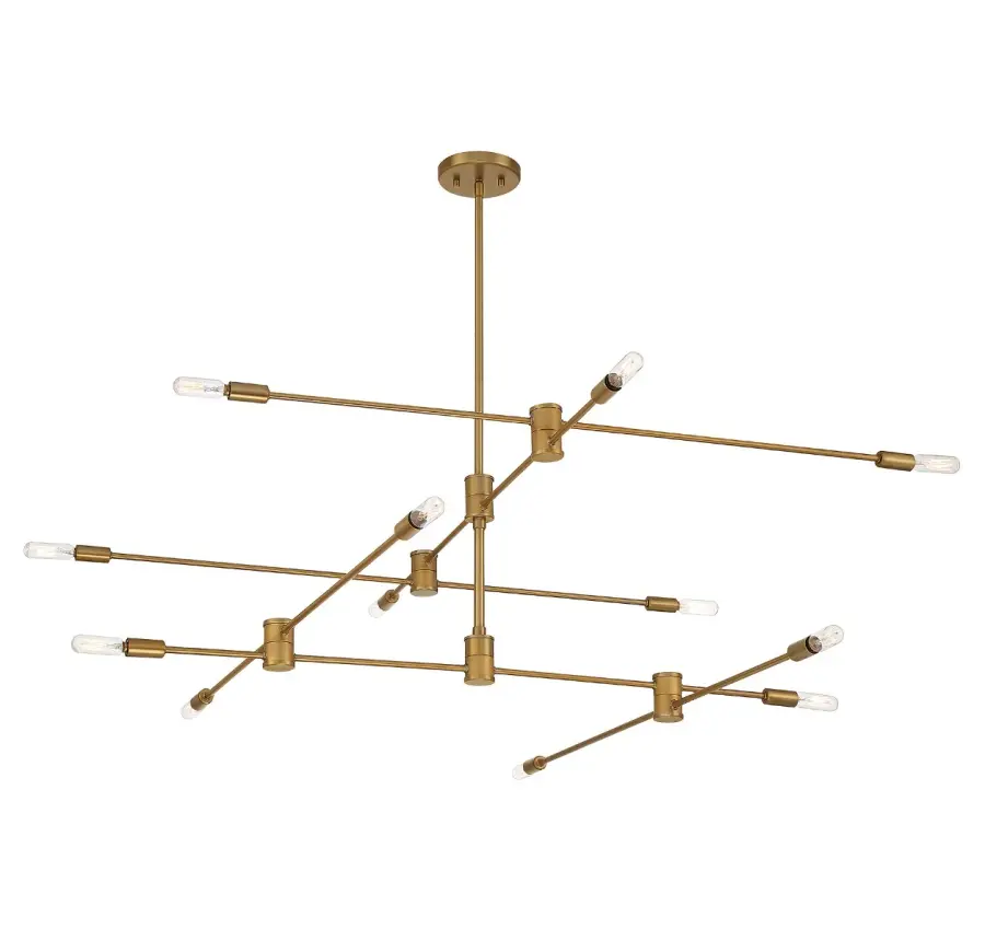 Lyrique 12-Light Chandelier in Warm Brass - Image 4