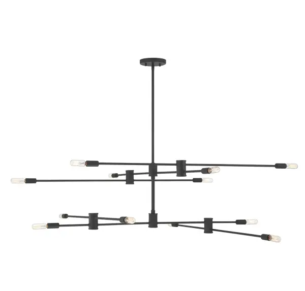 Lyrique 12-Light Chandelier in Matte Black