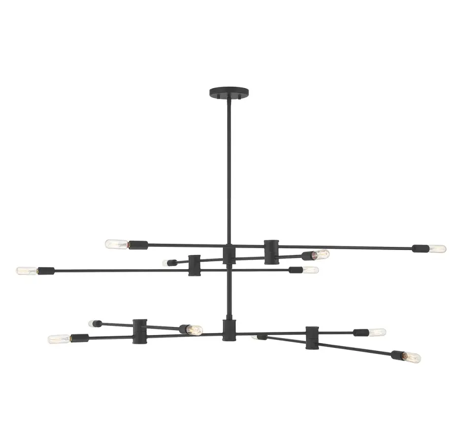Lyrique 12-Light Chandelier in Matte Black - Image 1
