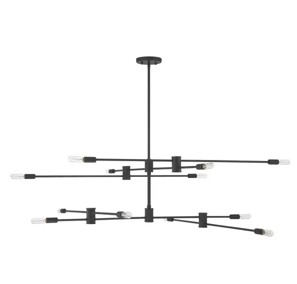 Lyrique 12-Light Chandelier in Matte Black - alternate view