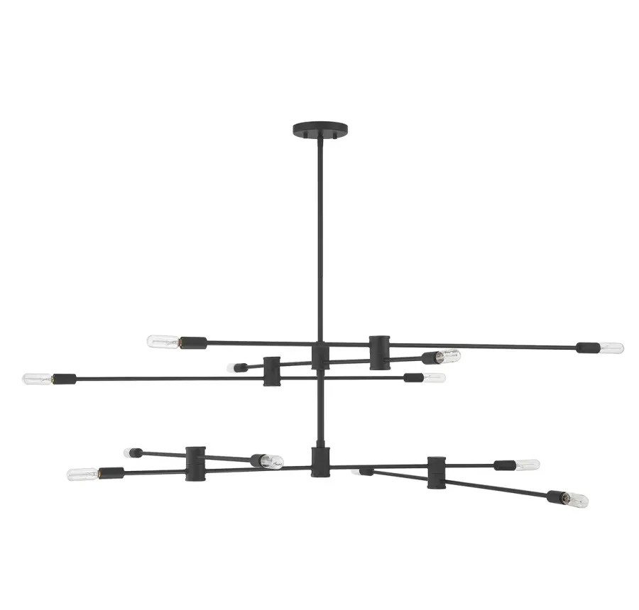 Lyrique 12-Light Chandelier in Matte Black - Image 2