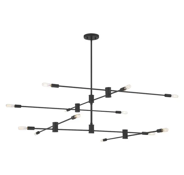 Lyrique 12-Light Chandelier in Matte Black - Image 3