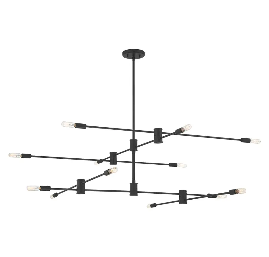 Lyrique 12-Light Chandelier in Matte Black - Image 3