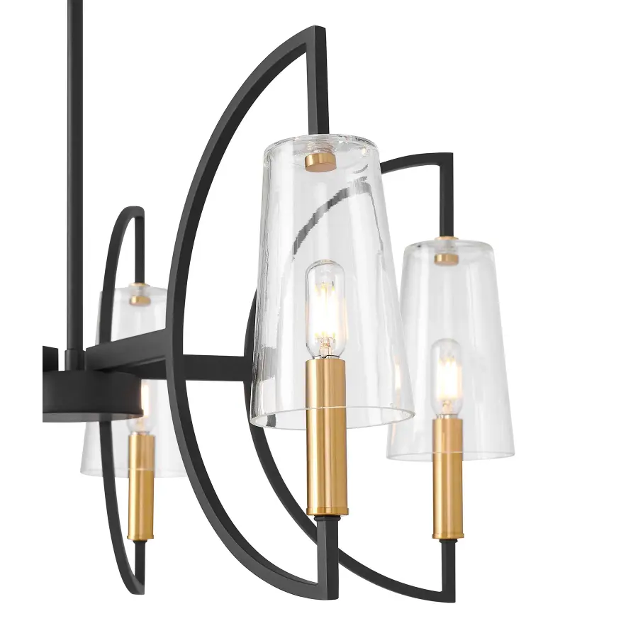 Hanley 5-Light Chandelier in Matte Black and Warm Brass - Image 6