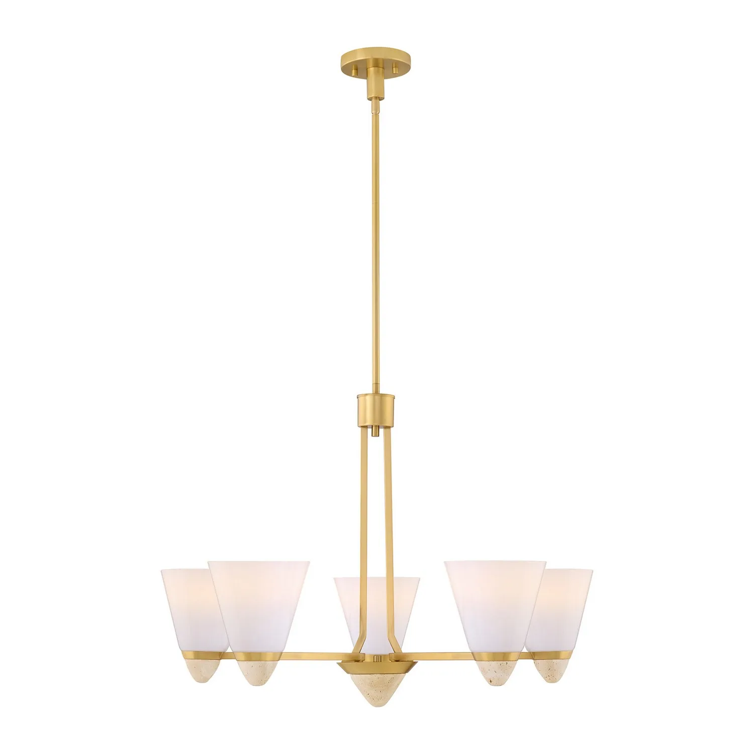Kohlman Five Light Chandelier in Warm Brass