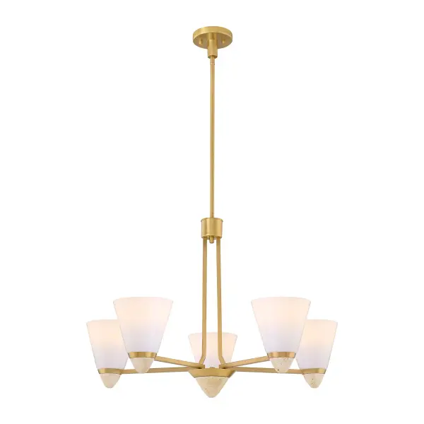 Kohlman 5-Light Chandelier in Warm Brass - Image 3