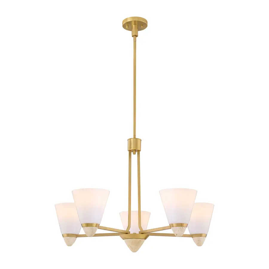 Kohlman 5-Light Chandelier in Warm Brass - Image 3