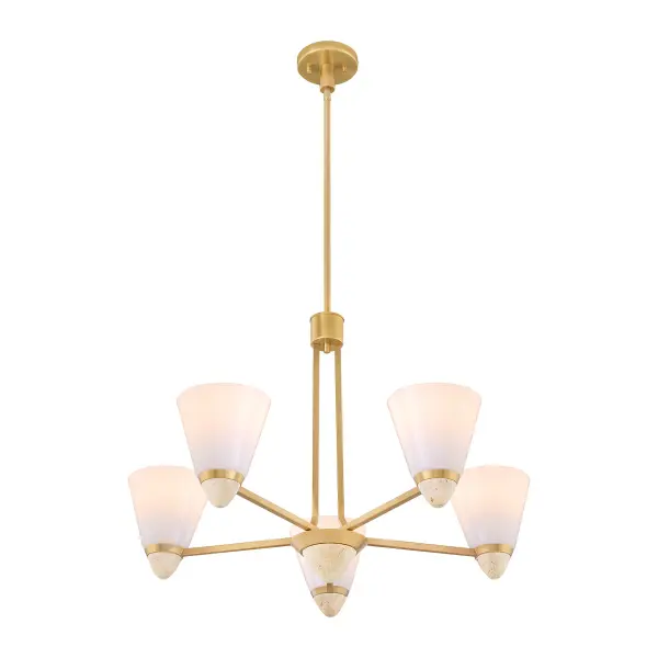 Kohlman 5-Light Chandelier in Warm Brass - Image 4