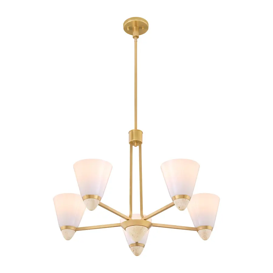 Kohlman 5-Light Chandelier in Warm Brass - Image 4