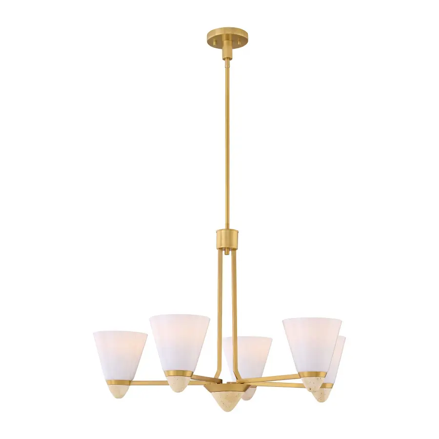 Kohlman 5-Light Chandelier in Warm Brass - Image 5