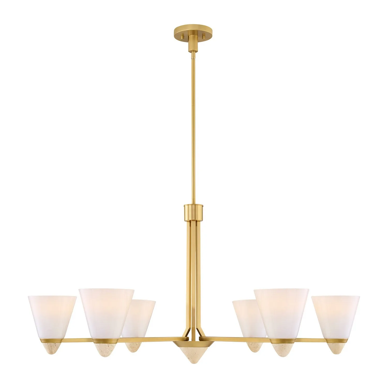 Kohlman Six Light Chandelier in Warm Brass