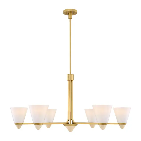 Kohlman Six Light Chandelier in Warm Brass - Image 1