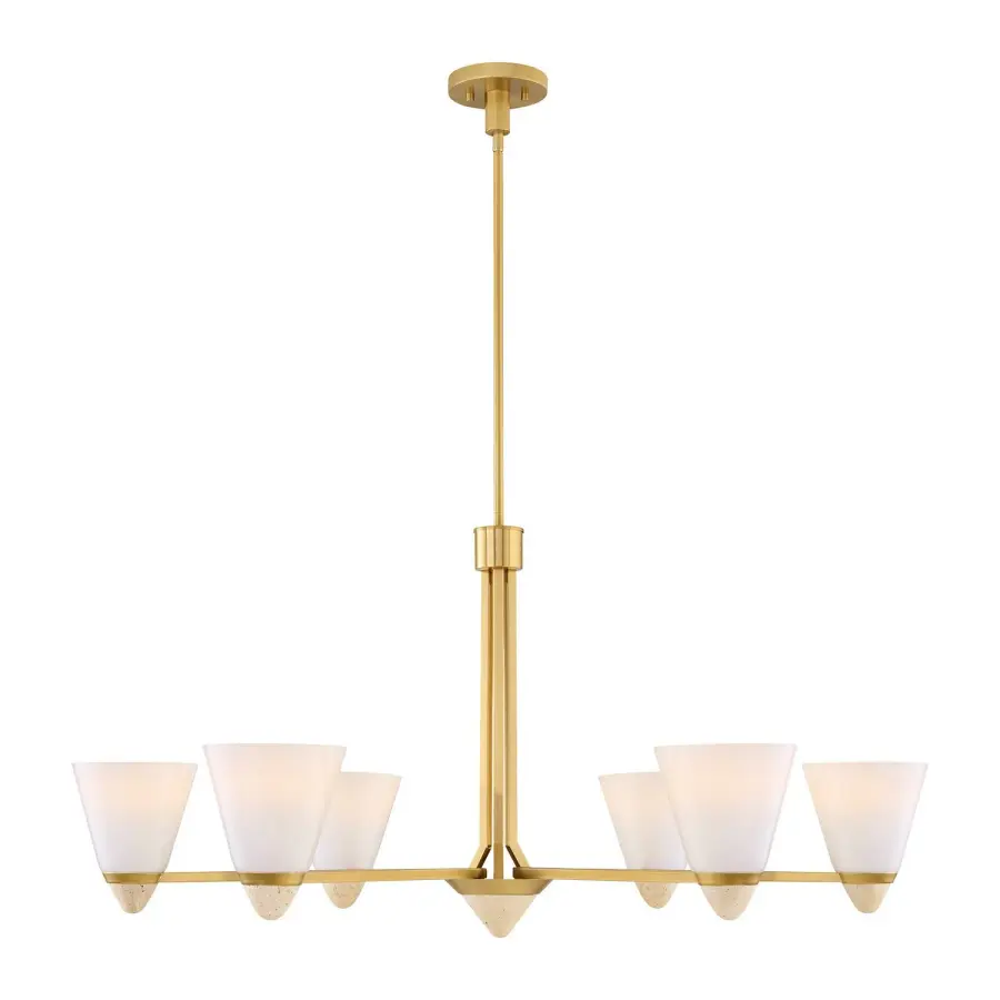 Kohlman Six Light Chandelier in Warm Brass - Image 1