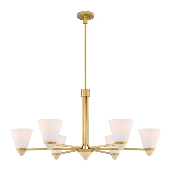 Kohlman 6-Light Chandelier in Warm Brass - Image 3