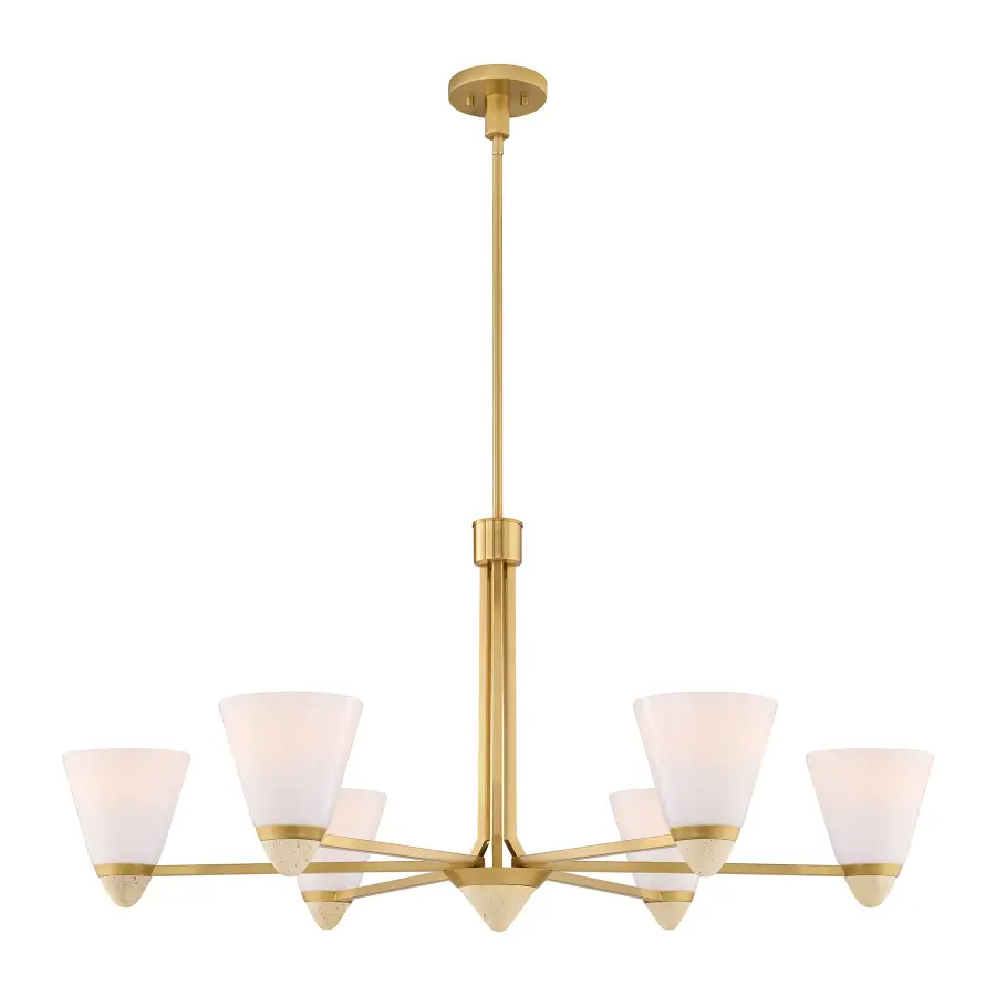 Kohlman 6-Light Chandelier in Warm Brass - Image 3