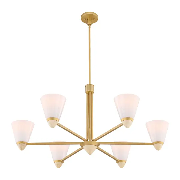 Kohlman 6-Light Chandelier in Warm Brass - Image 4