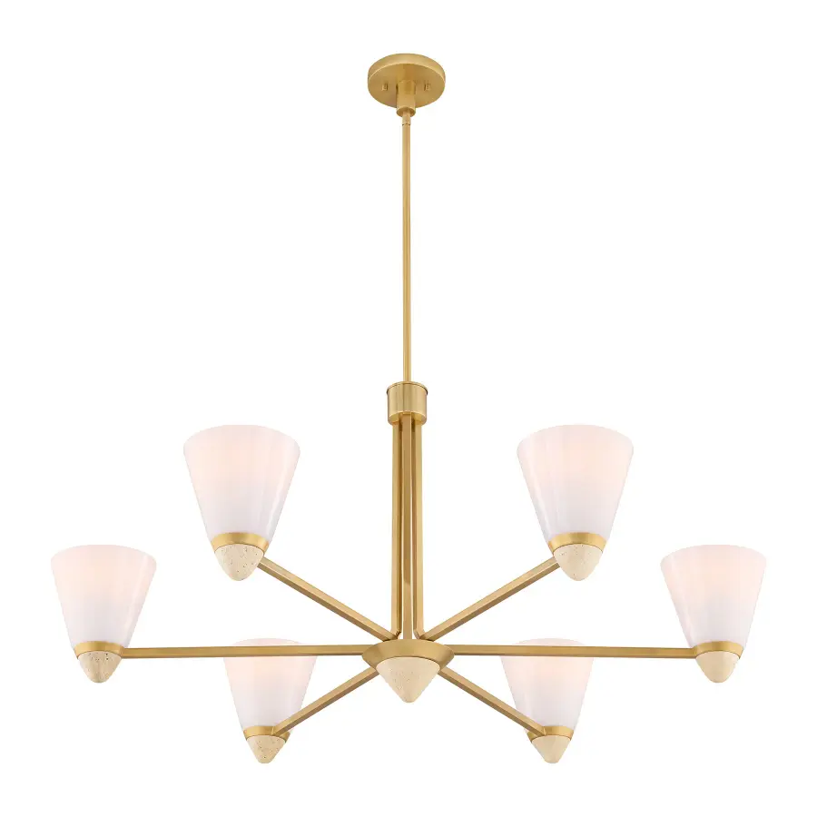 Kohlman 6-Light Chandelier in Warm Brass - Image 4