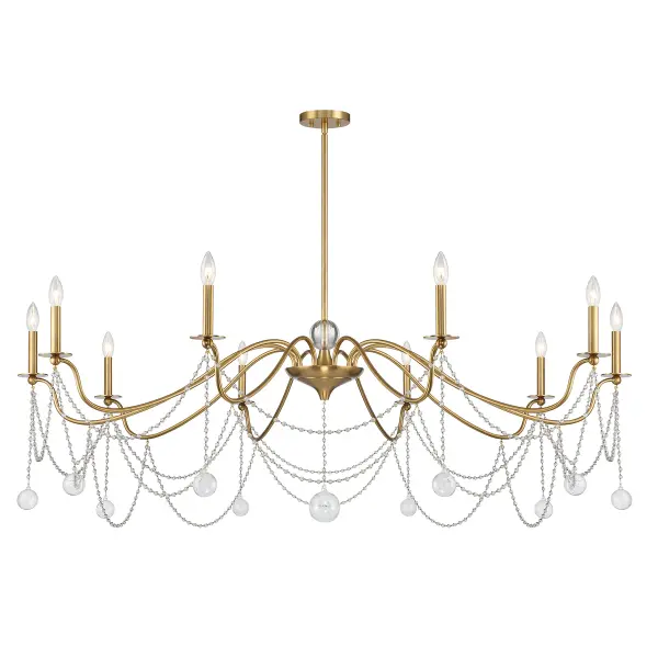 Mariposa 10-Light Chandelier in Warm Brass - Image 3