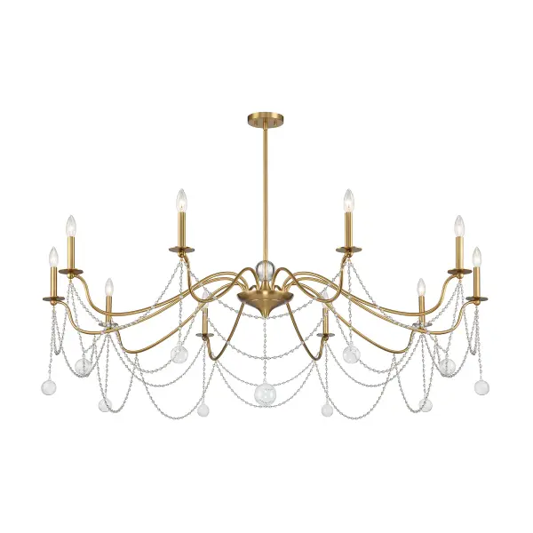Mariposa 10-Light Chandelier in Warm Brass - Image 4