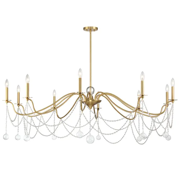 Mariposa 10-Light Chandelier in Warm Brass - Image 5