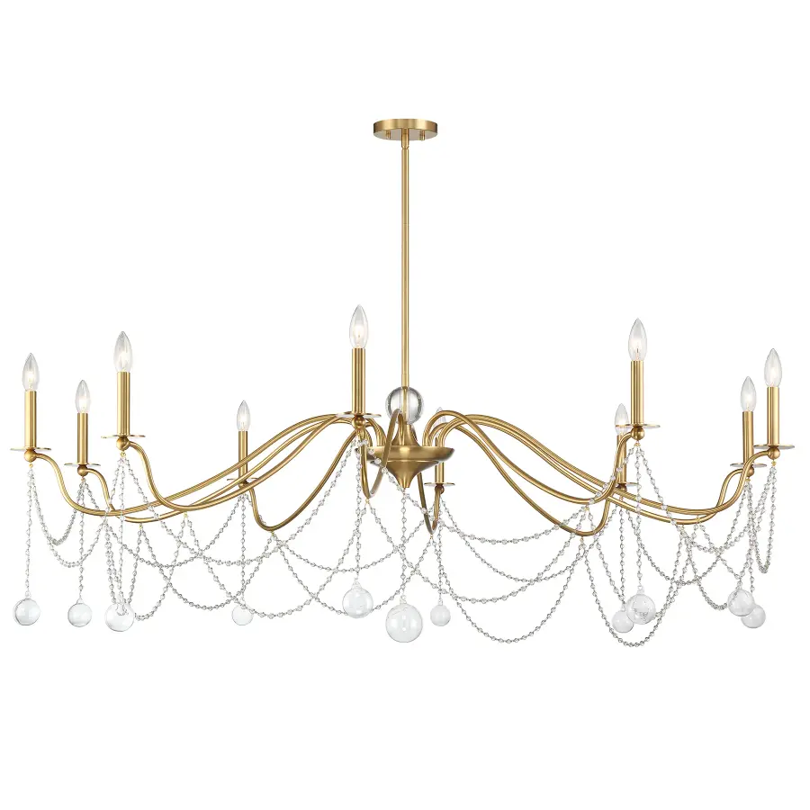 Mariposa 10-Light Chandelier in Warm Brass - Image 5