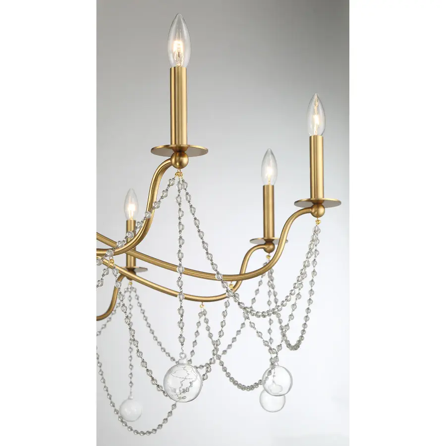 Mariposa 10-Light Chandelier in Warm Brass - Image 6