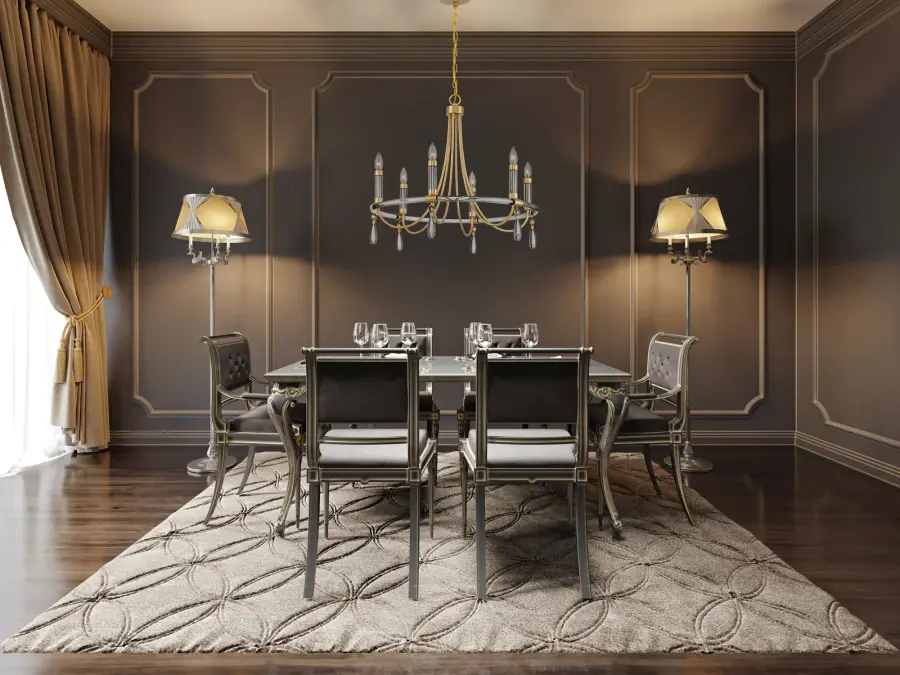 Mayfair 6-Light Chandelier in Warm Brass and Chrome - Image 7