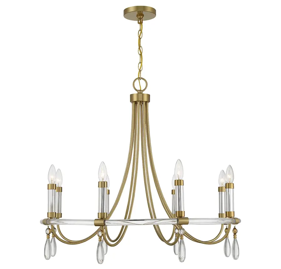 Mayfair 8-Light Chandelier in Warm Brass and Chrome - Image 1