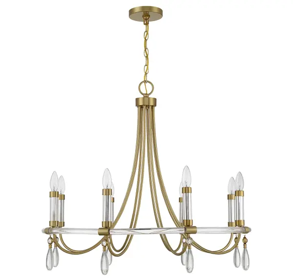 Mayfair 8-Light Chandelier in Warm Brass and Chrome - alternate view